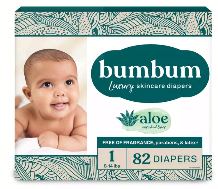 Image of Bum-Bum Luxury Fragrance-Free Disposable Diapers - (Select Size and Count) (Size-1)