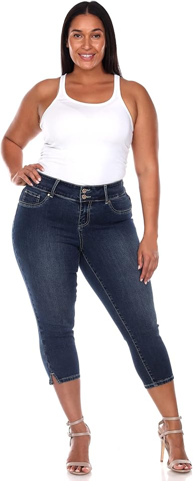 High Rise Denim Capri Jeans 