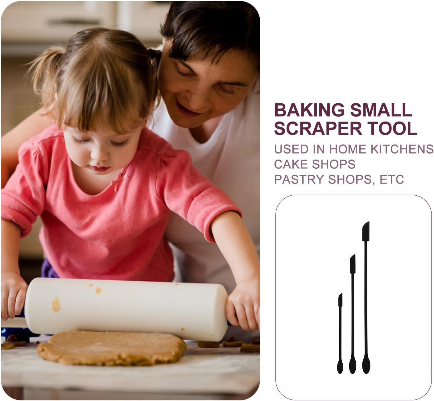 3pcs Double Ended Scraper Set Silicone for Baking and Cooking image 5