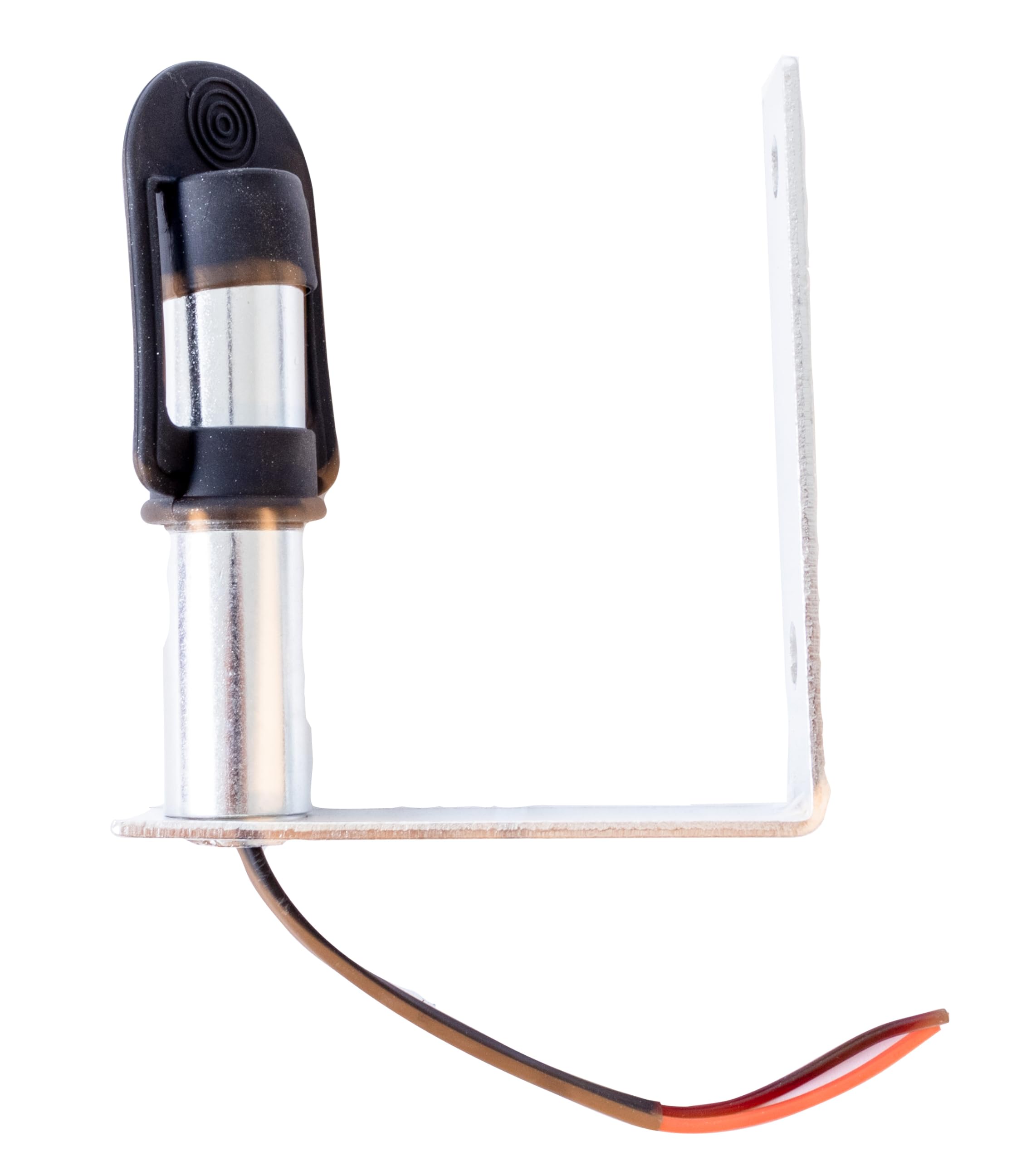 Ama Piantone di Supporto per Lampeggiante in Metallo Zincato – Altezza 121 mm, Diametro 24 mm, Staffa a L, Compatibile con Lampeggianti a Base Flessibile e a Imbuto