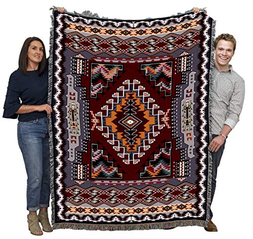 Pure Country Weavers Painted Hills Sunset Blanket - Southwest Native American Inspired - Gift Tapestry Throw Woven from Cotton - Made in the USA (72x54)