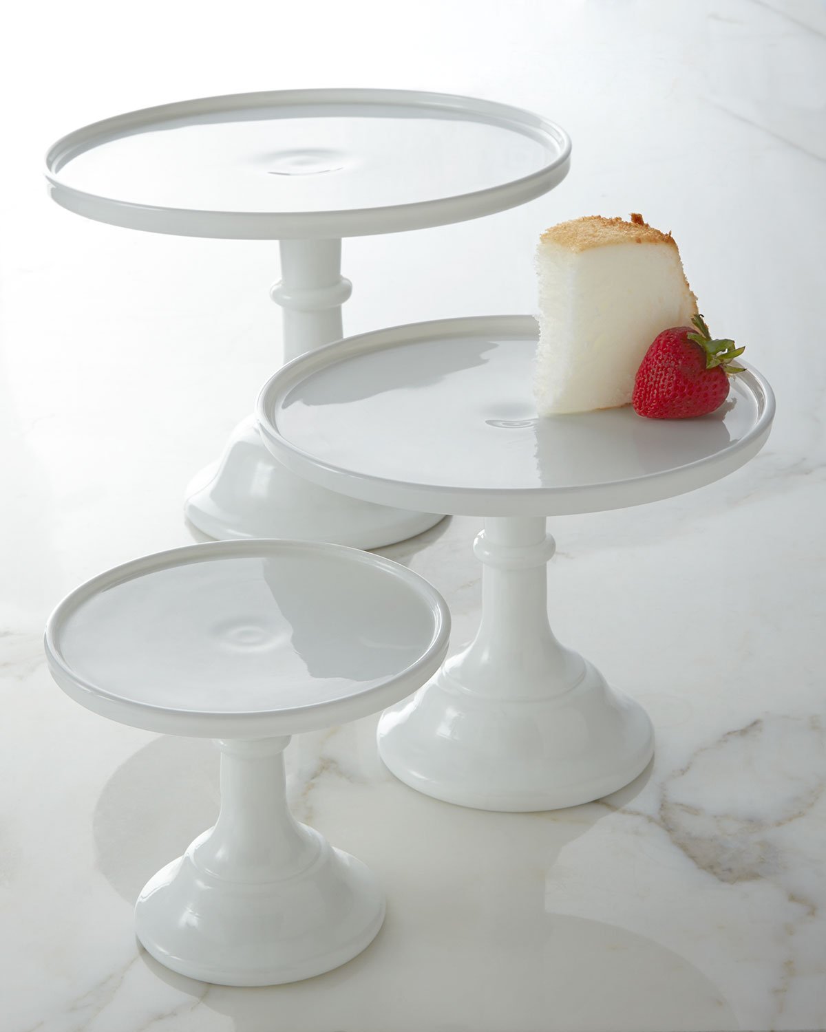 Milk White 9 Glass Cake Stand - Made in the USA By Mosser Glass