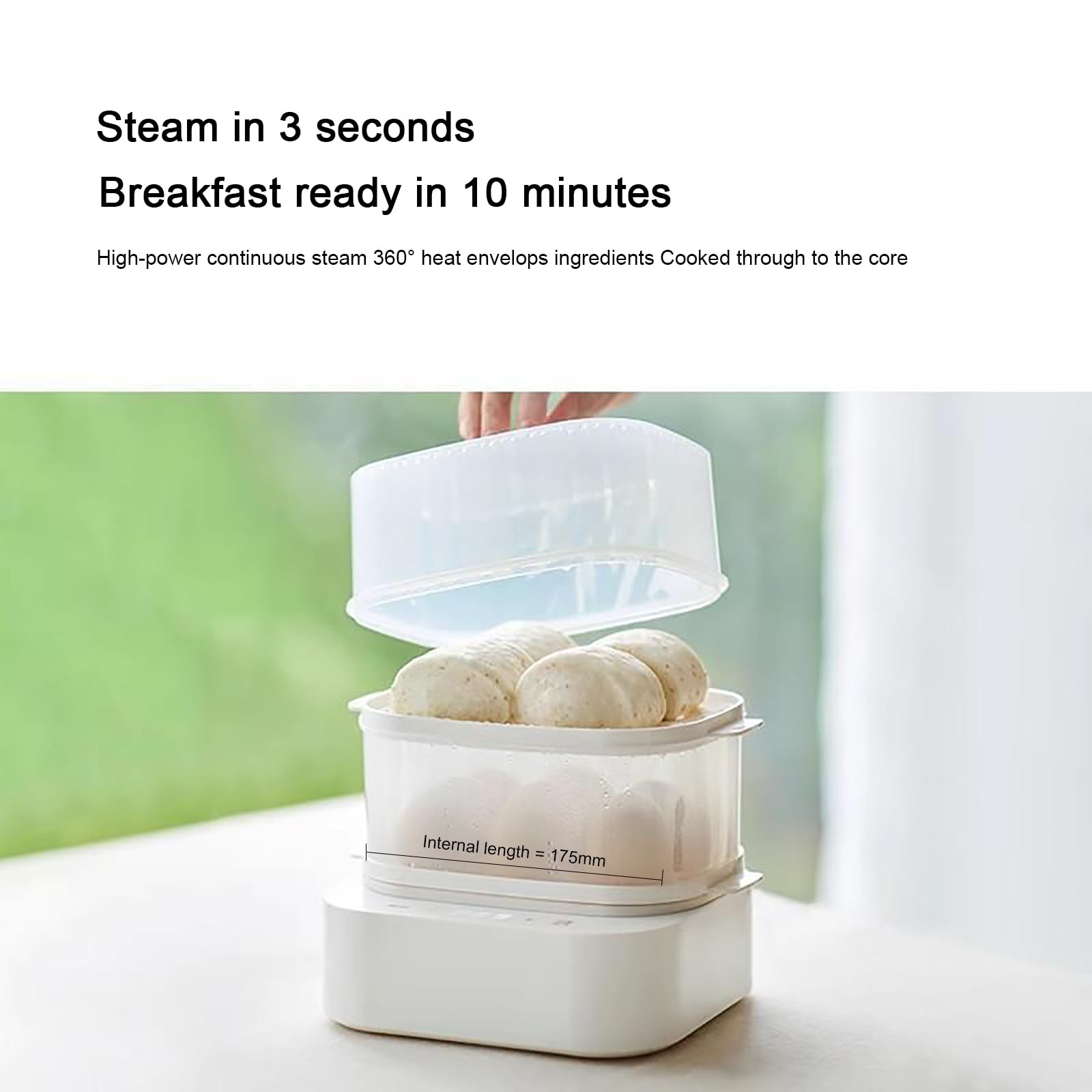 Cocedor De Huevos Inteligente, Hervidor De Huevos Con Recipiente Para Cocinar Al Vapor De Acero Inoxidable, 6 Modos, Reserva De 12 Horas, Bandeja De Agua Profunda De 350 Ml, Apagado Automático