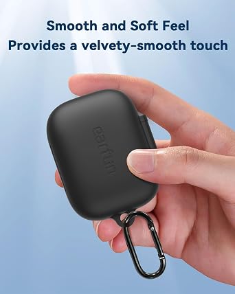 EarFun Official Protective Case Cover for EarFun Pro 4, Soft Silicone Protective Case with Keychain, Shock-Proof Silicone Skin Full Protective Cover, Supports Wireless Charging