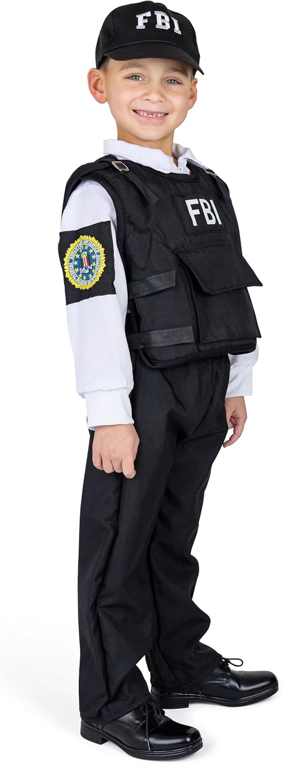 Dress Up America FBI Costume for Kids - Federal Agent Dress-Up for Boys - Perfect for Role-Play and Halloween