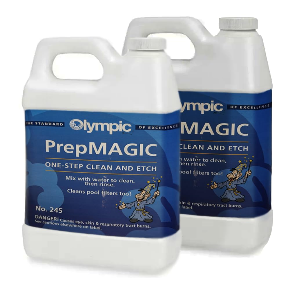 Olympic Pool Paint - Prep Magic - 1/2 Gallon, 2 pack - One step cleaning and etch solution for swimming pools