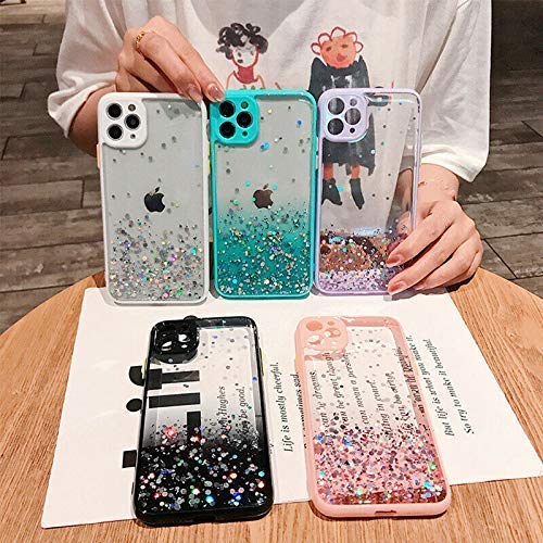 Image of DIZORO Compatible with iPhone 14 Pro Max Case 6.7 inch, Non Moving Glitter Cover for Girls & Women Soft TPU Shockproof Anti Scratch Drop Protection Cover|Mint Green