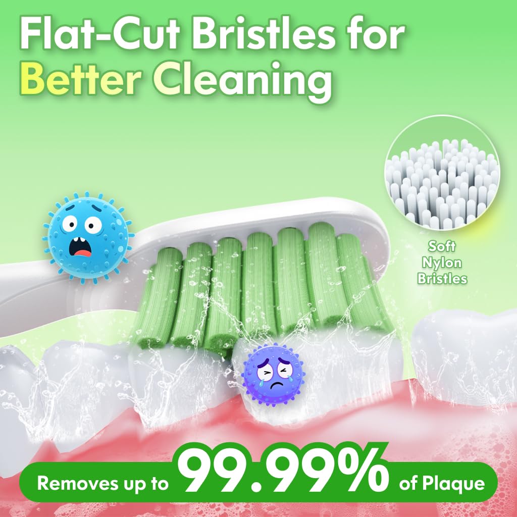 Childrens Electric Toothbrush Kids Electric Toothbrush 3-5-6-12 Rechargeable with Timer 3 Modes Habit-Forming Stickers Sonic 31000VPM Power for Boys Junior Kids Sonic Toothbrush (Dinosaur White)