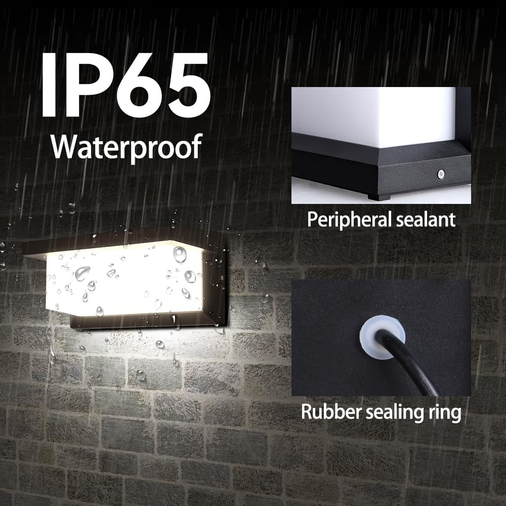 CHENBEN Outdoor Wall Lights,18W 3000K IP65 Waterproof Outside Lights Mains Powered,Aluminium Outside Wall Lights,Front Door Lights for Porch,Garden,Garage,Living Room - Image 3