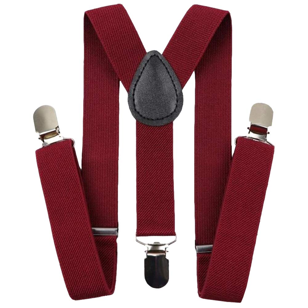 DB Dickie Bow Childrens Kids Boys Adjustable Vintage Braces (Burgundy) - suitable for formalwear, weddings, parties, pageboy outfits