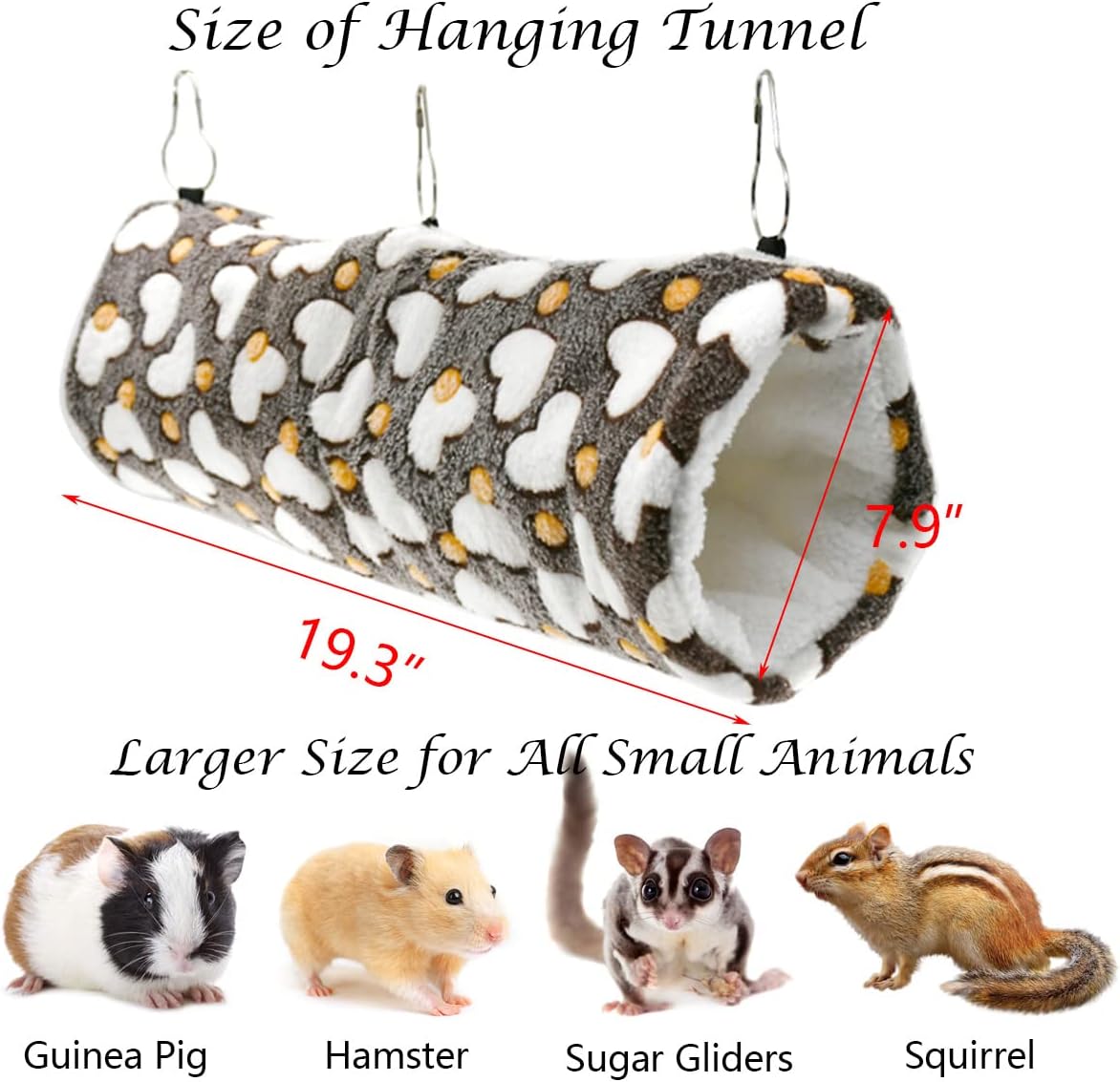 Vehomy 3Pcs Sugar Glider Hamster Hammock Hanging Tunnel and Warm Bed Soft Mat Set for Small Animals Hanging Hammock Cage Accessories Hideout Swing for Squirrel Ferret Rat Chincilla Guinea Pig 1 617E7Vw9bzL. AC SL1200