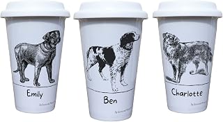 Springer Spaniel, Collie, Labrador Travel Mug Personalised - Gift for Dog Owners & Lover - Personalised Dog Thermal Ceramic Insulated Travel Mug (Springer Spaniel)