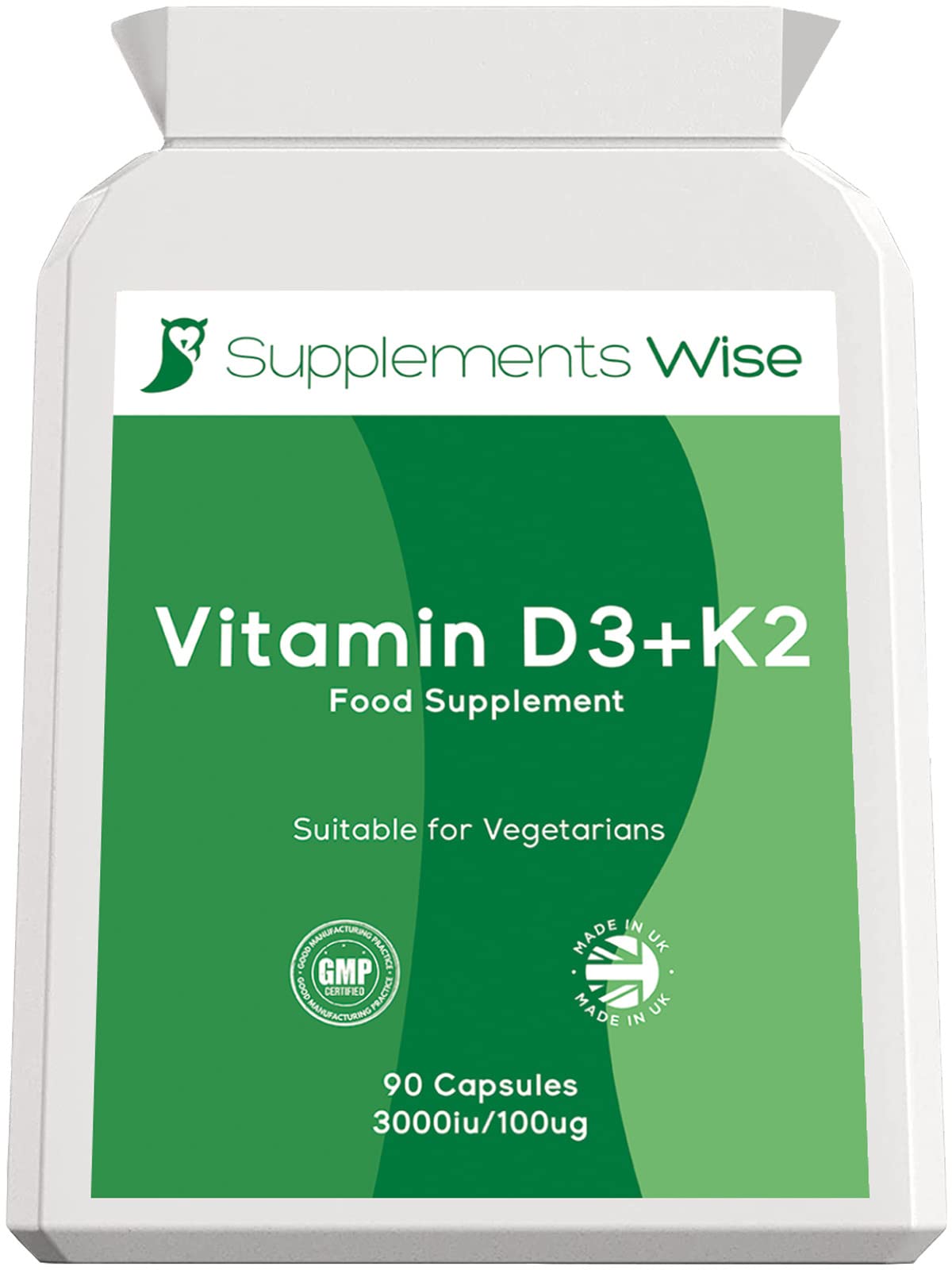 Vitamin D with K2 High Strength - 90 Vitamin D3 K2 MK7 Capsules - Contains Vitamin D 3000 iu and Vitamin K 100mcg - for Immune Support, Blood Calcium, Bones, Teeth and Muscles