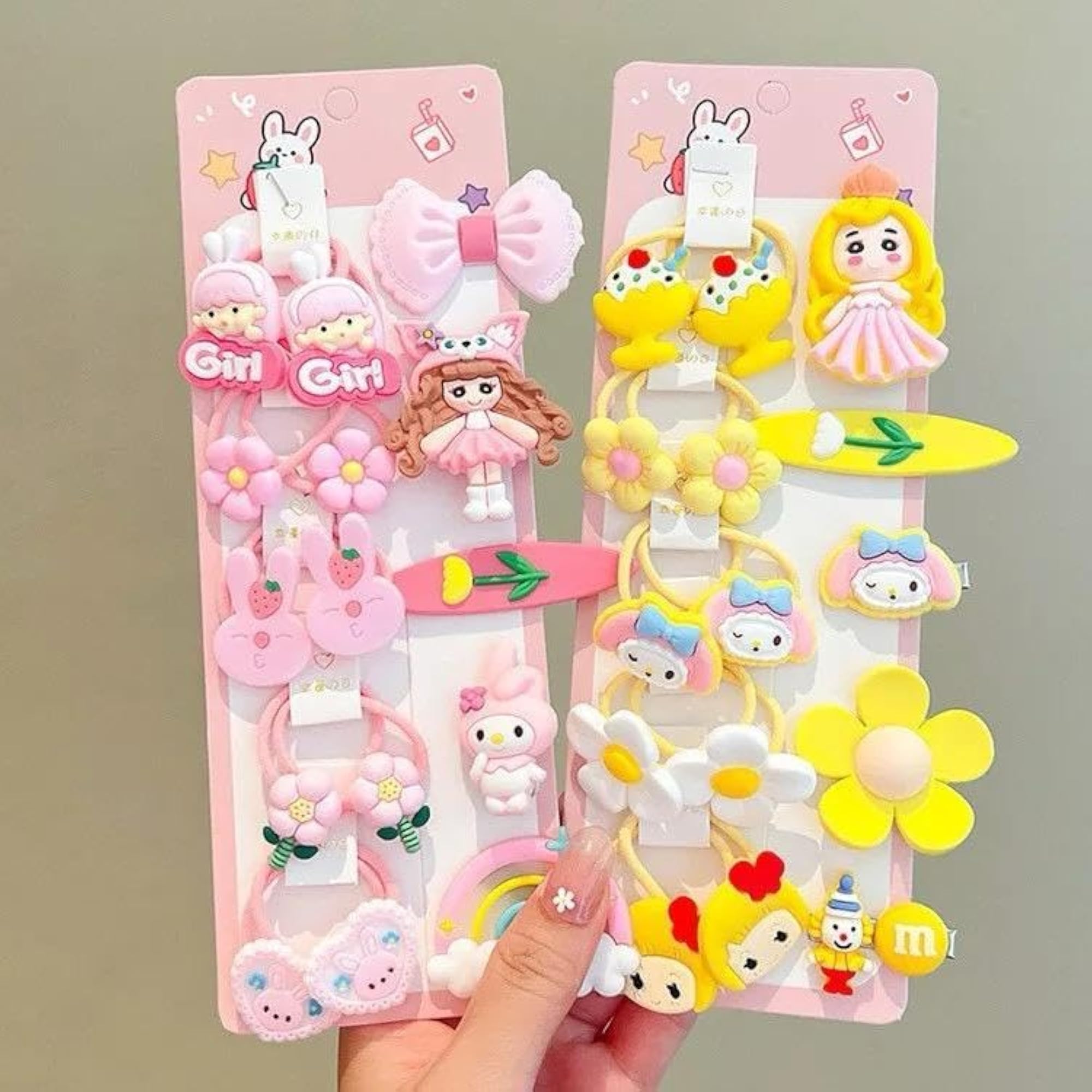 15pcs Kids Hair Ties and Clips Set for Toddlers