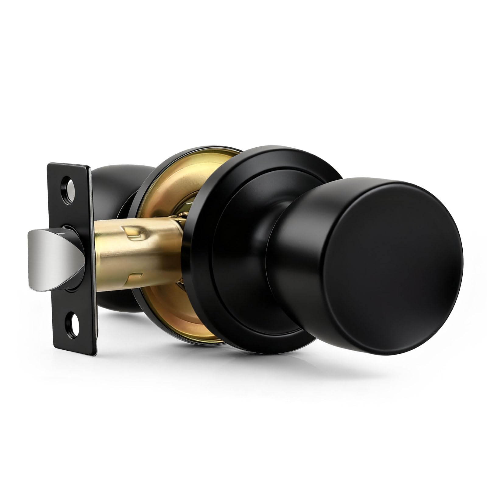 Brushed Nickel Door Knobs - 5 Pack Tulip Privacy Knobs -6