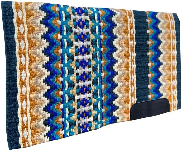 HUMAYL Saddlery Saddle Pad/Blanket for Horses Western Show Horse Saddle Blanket New Zealand Design Handmade Wool Saddle Blanket Top Wool Saddle Pad Regular Size : 34" L x 36" W x 1" inches PAD0368