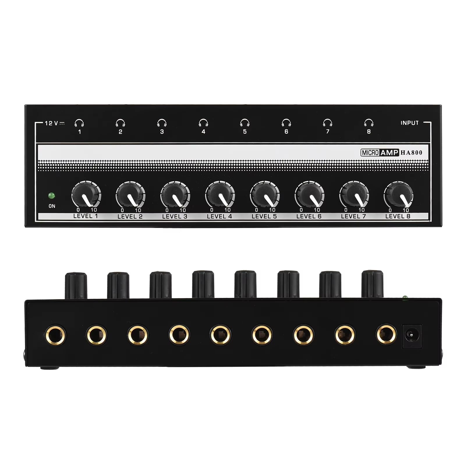 kh HA800 Mixer Headphone Amplifier Audio Amp Ultra Compact 8 Channels Mini Audio Stereo Microphone AMP with Power Adapter for Studio Stage Podcast Recording Mixing Monitoring-image-12