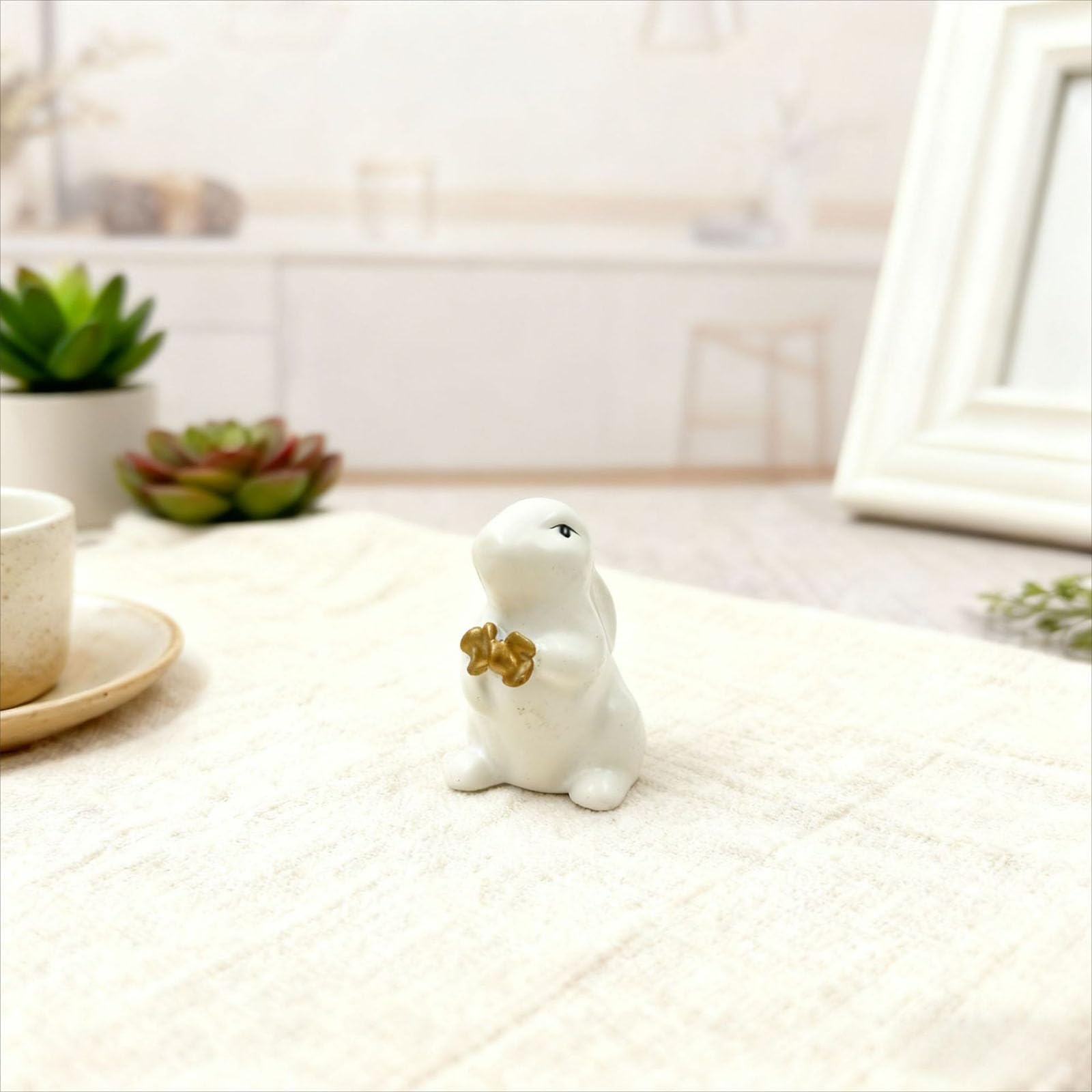 Figurine Conigli Sculture Statue Conigli Primaverili Figurine da Collezione Decorazione Pasquale per Interni Ornamento Decorativo Decorazioni pasquali per Interni