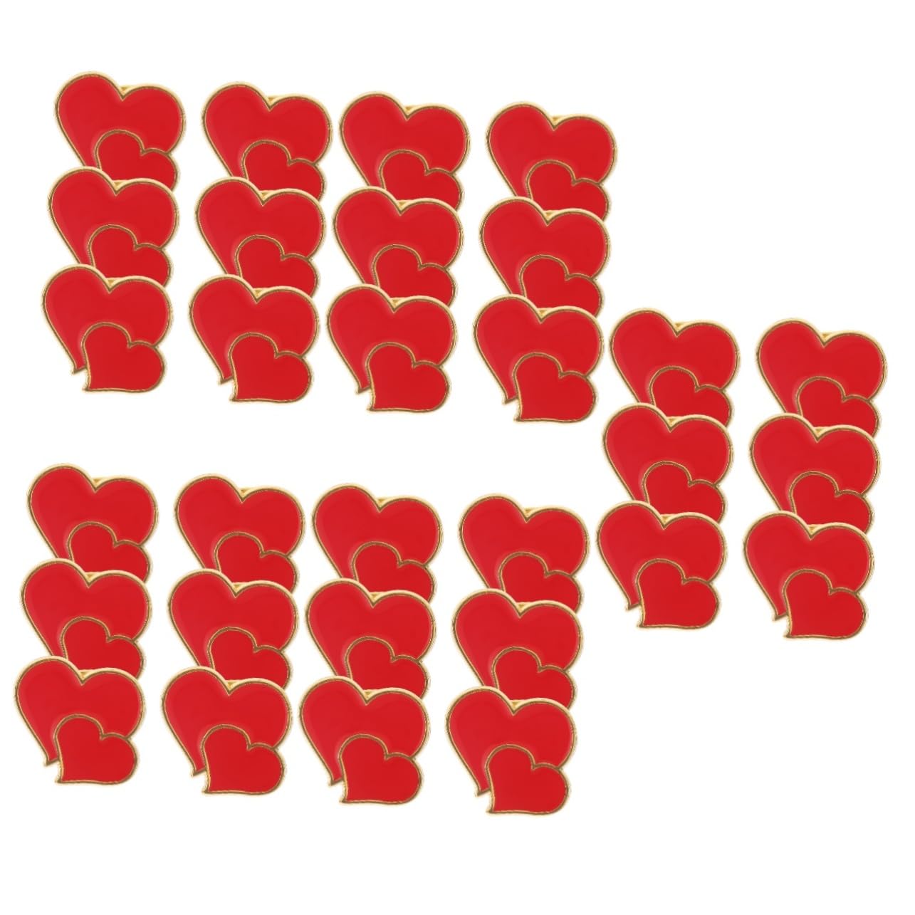 SHERCHPRY Doppelherzbrosche Catchring Für Den Jahrestag Girly Broschennadeln Für Herz Brosche Pins Für Frauen Herzbrosche Aus Metall Legierung Rot