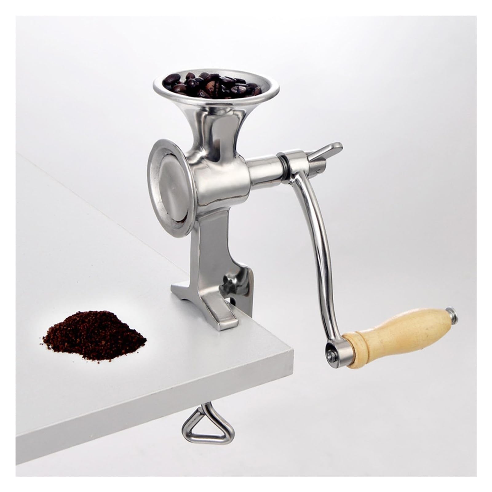 Macinino per cereali, Mulino for cereali a manovella con morsetto da tavolo, macinatore manuale for for macinare i semi di mais
