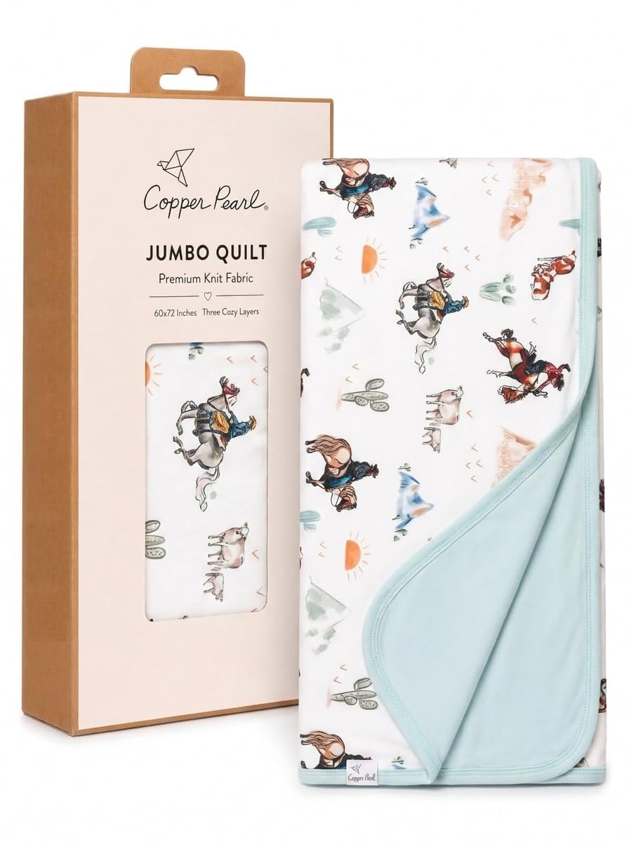 Copper Pearl Jumbo Three-Layer Baby Blanket: Soft Baby Quilts for Boys and Girls | Breathable, Cozy, Toddler Blanket | Baby Quilt for Newborns | 60x72 Premium Material | Boone
