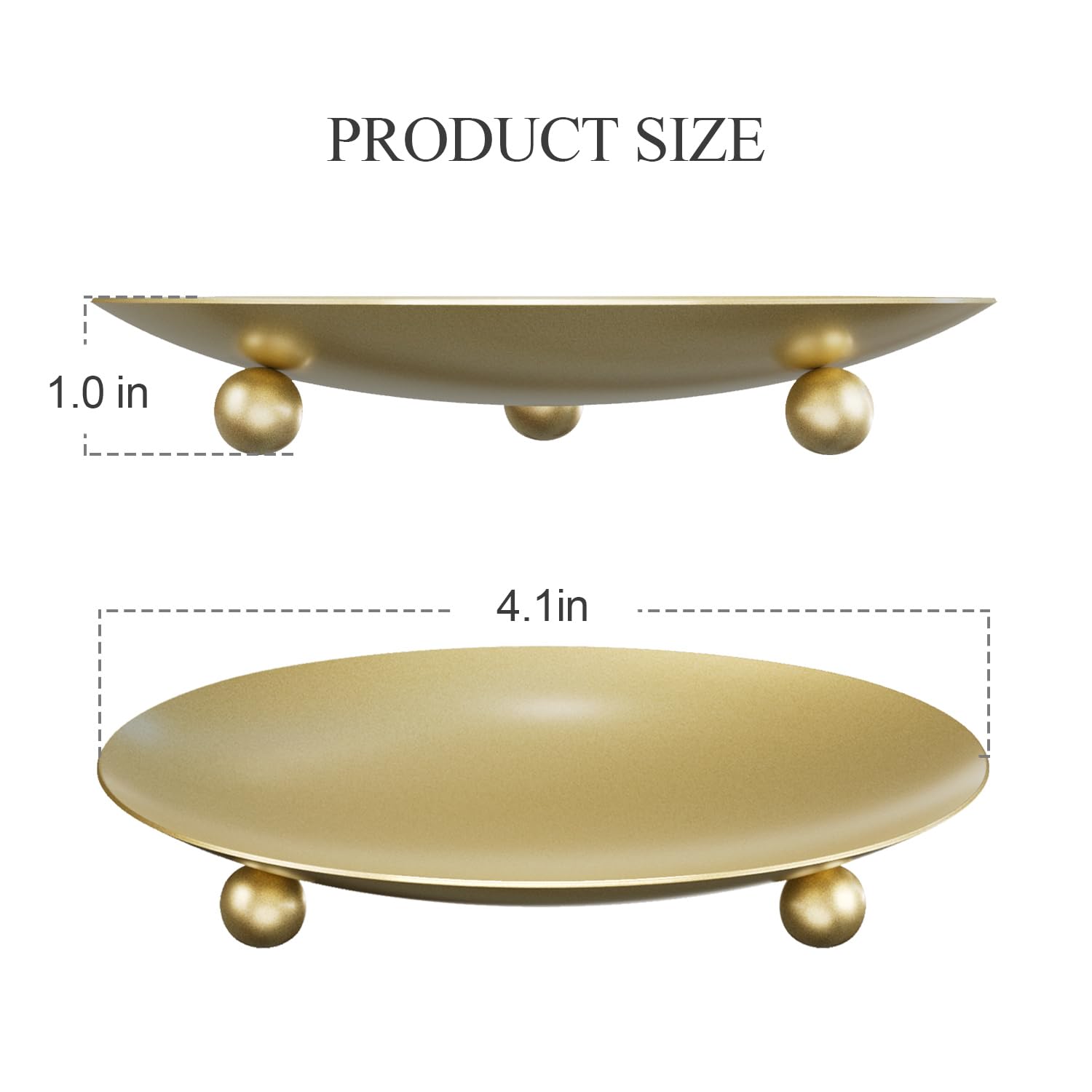Apsvwys Gold Candle Holders for Pillar Candles, Set of 2 Premium Metal Candle Plates Candle Stand for LED or Wax Candles, Decorative Pillar Candle Holder Dish for Table Centerpiece