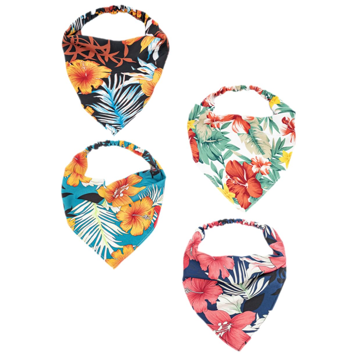 4 Set Di Bandane Per Da Donna Con Motivo Floreale Elastiche Alla Moda Per Donne 4 Pezzi*4