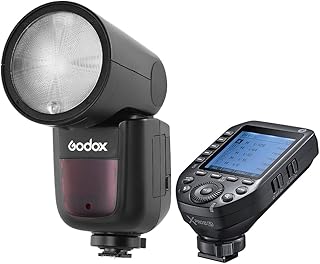 Godox V1S Camera Flash Speedlite for Sony Round Head Flash Light Wireless 2.4G Fresnel Zoom +Godox XPROII-S 2.4G Wireless Flash Trigger TTL Autoflash 1/8000s HSS Transmitter