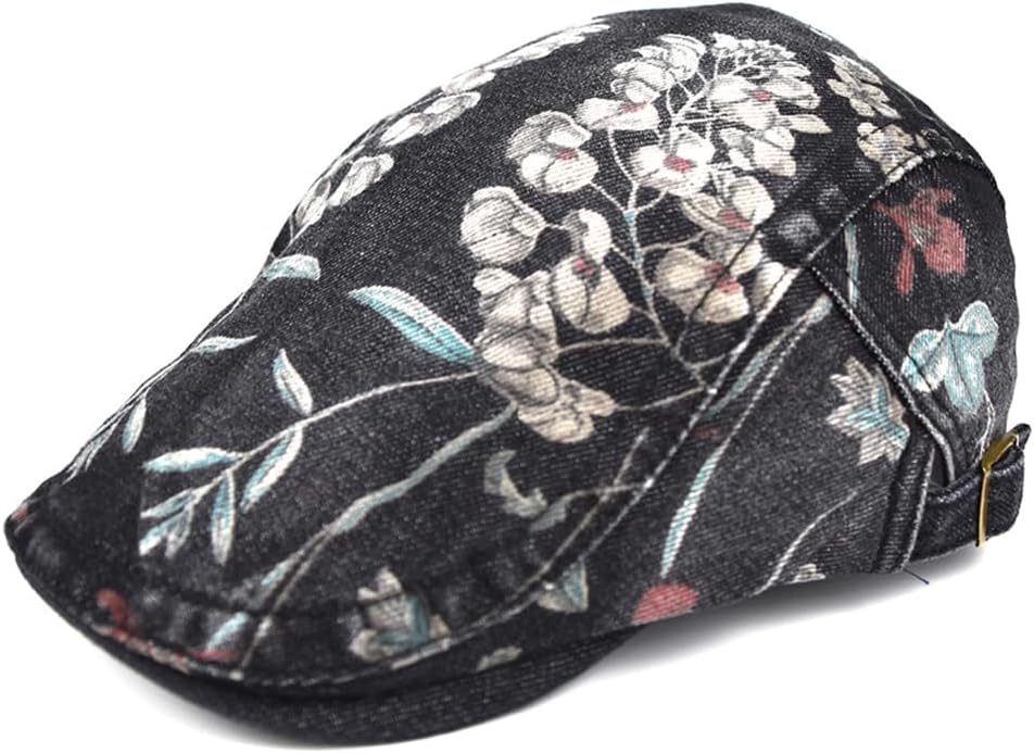 Women's Men's Fishing Hat Newsboy Cap Gatsby Ivy Flat Cap Beret Hunting Driving Hat Floral Printed Golf Cap