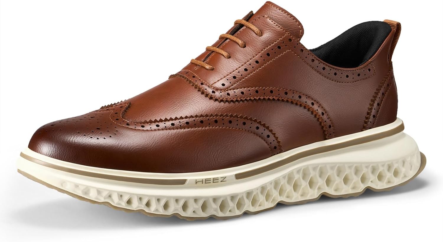 HEEZ Men’s Dress Sneakers, Casual Dress Shoes for Men Comfortable, Wingtip Oxford for Business Office