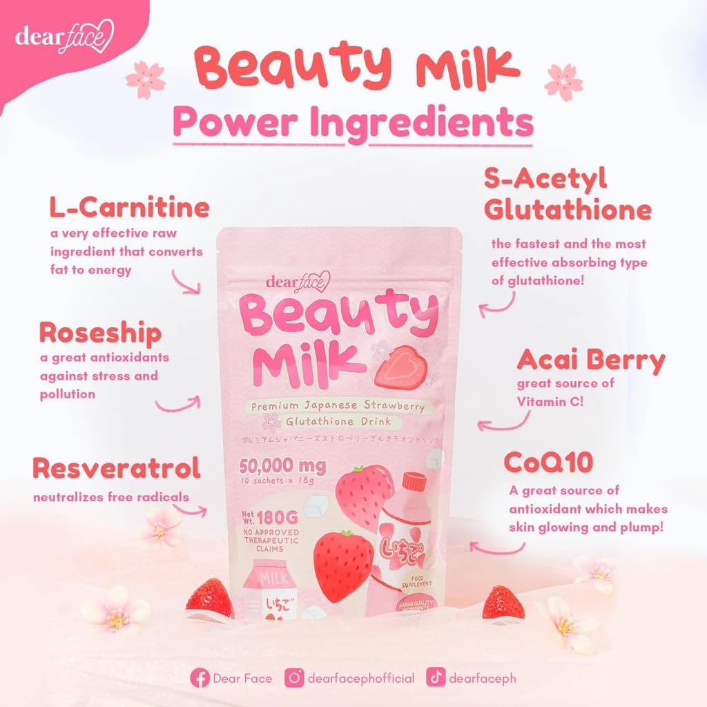 EVERY SKIN Day wash & Day milk （しゅり様） Dear Face Beauty Milk – Premium Japanese Strawberry