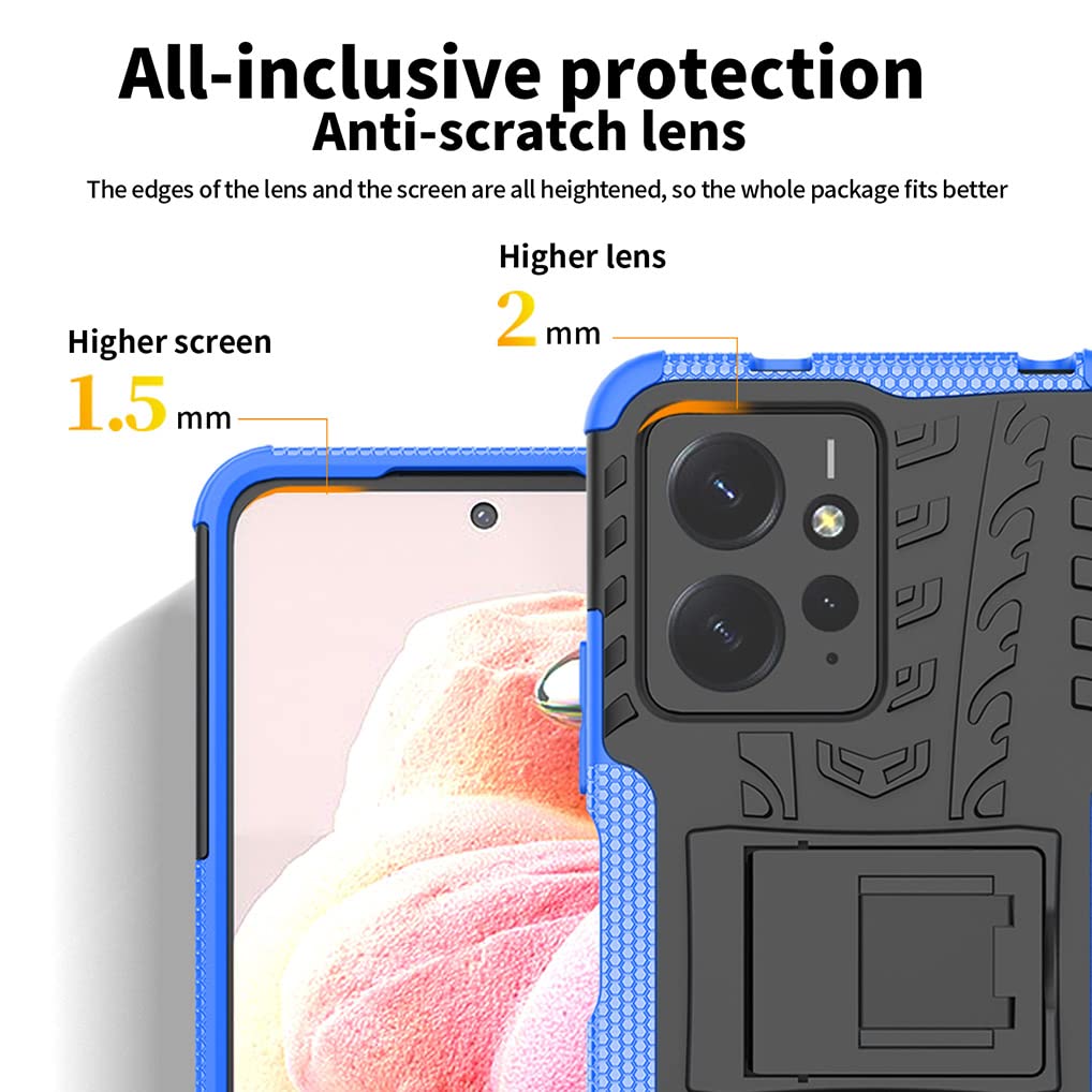 SEAHAI Cover Antiurto Per Xiaomi Redmi Note 12S 4G - Custodia Robusta Con Supporto Pieghevole Nascosto, Colore Verde. Protezione Militare A 360°. - 5