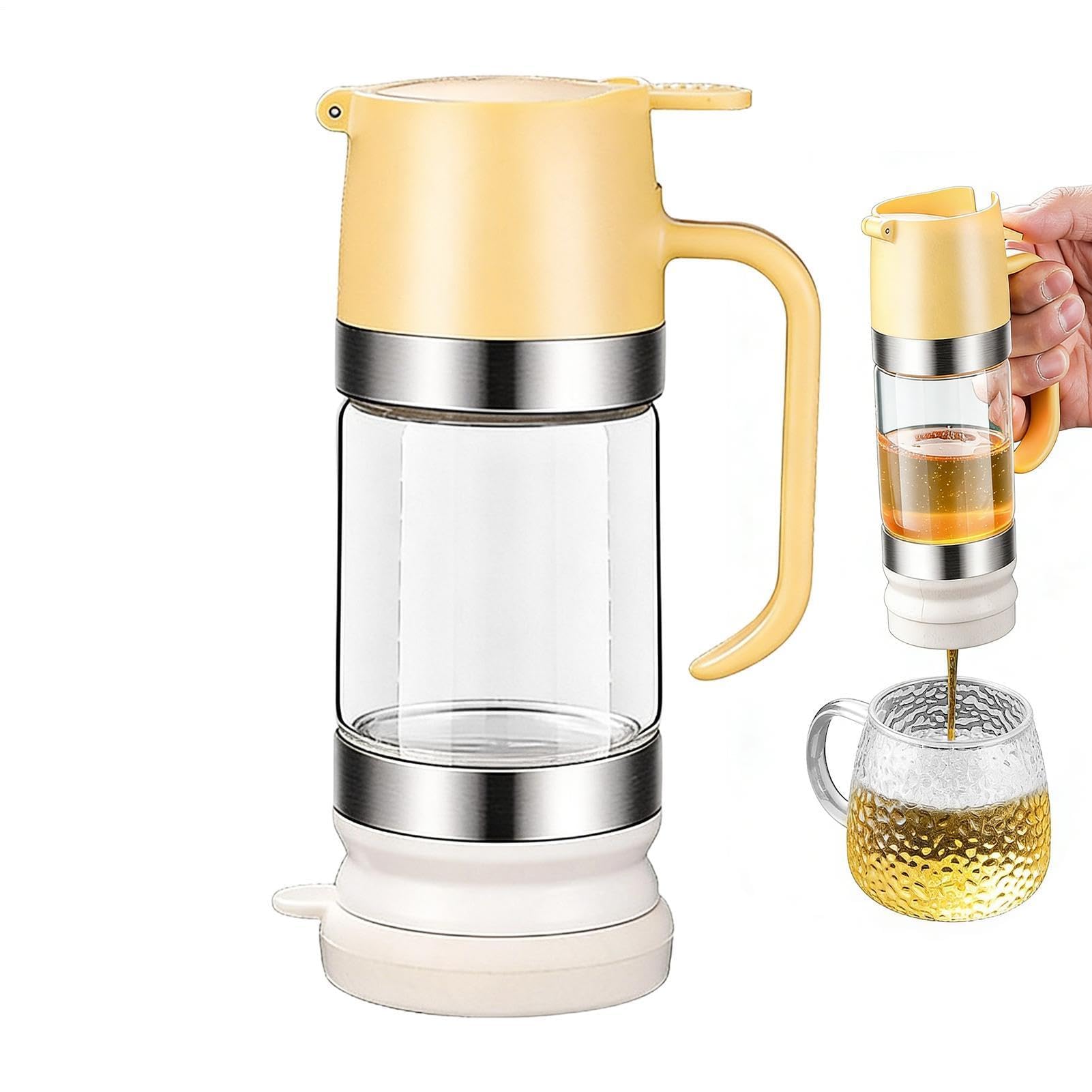 Muiltvoe Honey Dispenser, 300ml Detachable Airtight Non-Slip Press, Honey Holder Dispenser Kitchen Tools for Home, Kitchen, Restaurant, Pantry, Oil, Water, Coffee, Tea, Milk, Syrup, Sauce
