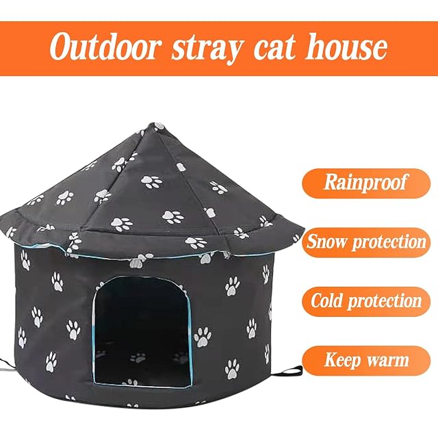 Foto 4 de 7 de Amesor Casa para Gatos Al Aire Libre - Refugio para Mascotas Callejeros - Caseta para Perros Exterior