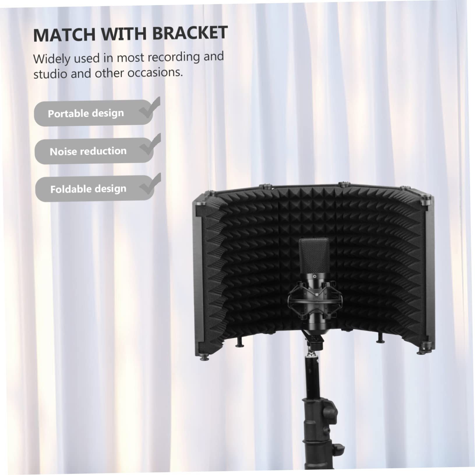 TOYANDONA 1stk Mikrofon-windschutz Mikrofonzubehör Mikrofonfilter Lärmschutzabdeckung Pfeifenvogelspielzeug Mikrofon-pop-filter Schallabsorbierend Stimmschild Aluminiumlegierung Black