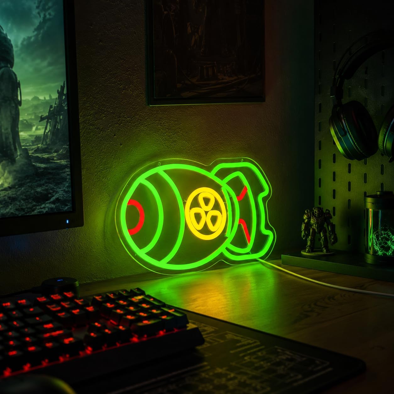 Nuclear Bomb Neon Sign Nuke Neon Lights Nuclear Strike LED Signs for Bedroom Gaming Room Light Up Sign Game Merch Collectibles Decor Gift image 5