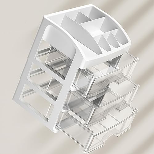 Miniatura 8 de Organizador de maquillaje con 3 cajones, vitrinas cosméticas de gran capacidad para el cuidado de la piel, caja de almacenamiento de maquillaje,