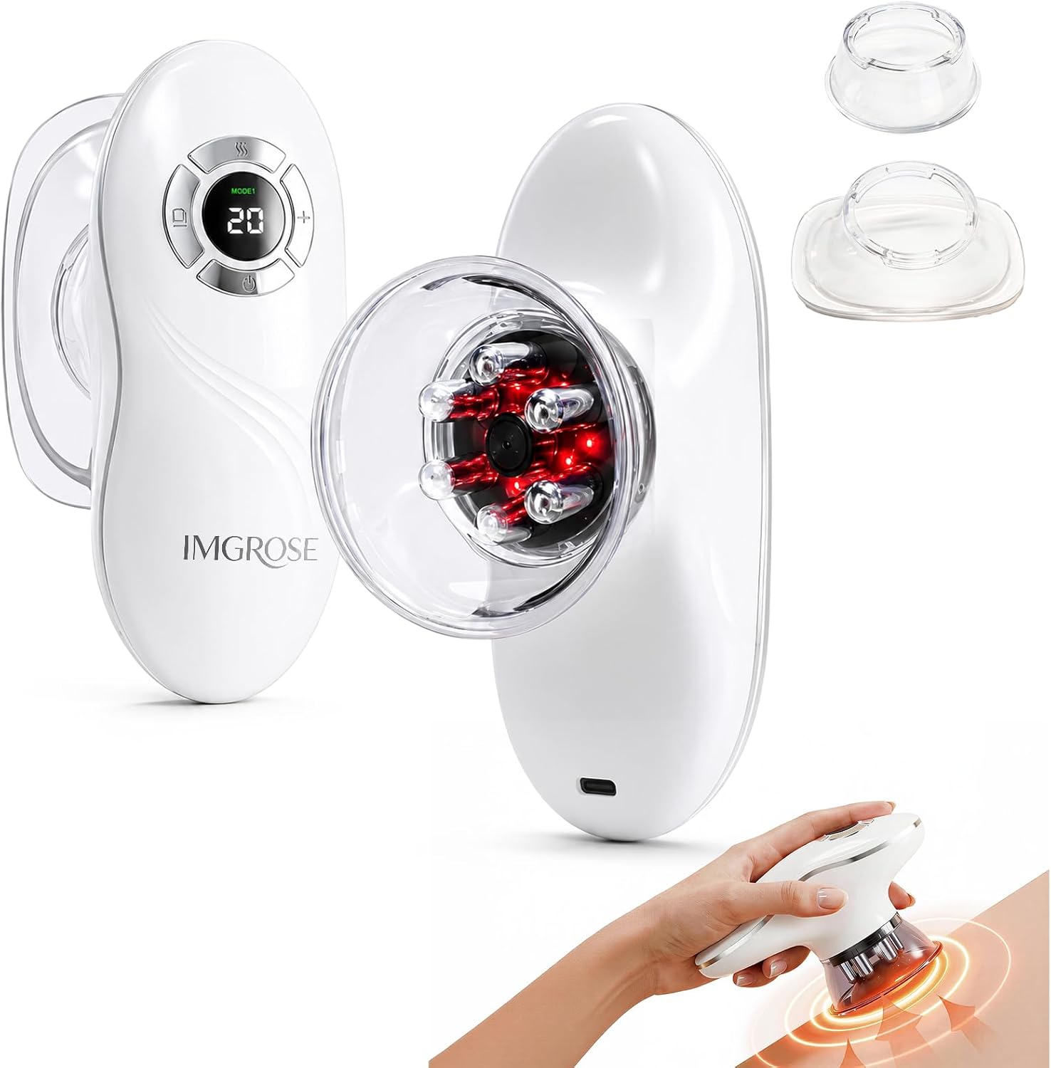 6-in-1 Face & Body Sculpting Machine, Cordless Portable Cellulite Massage Tool with Heat Vibration, 9-Level Suction, for Arms, Legs, Waist & Belly for Home Travel