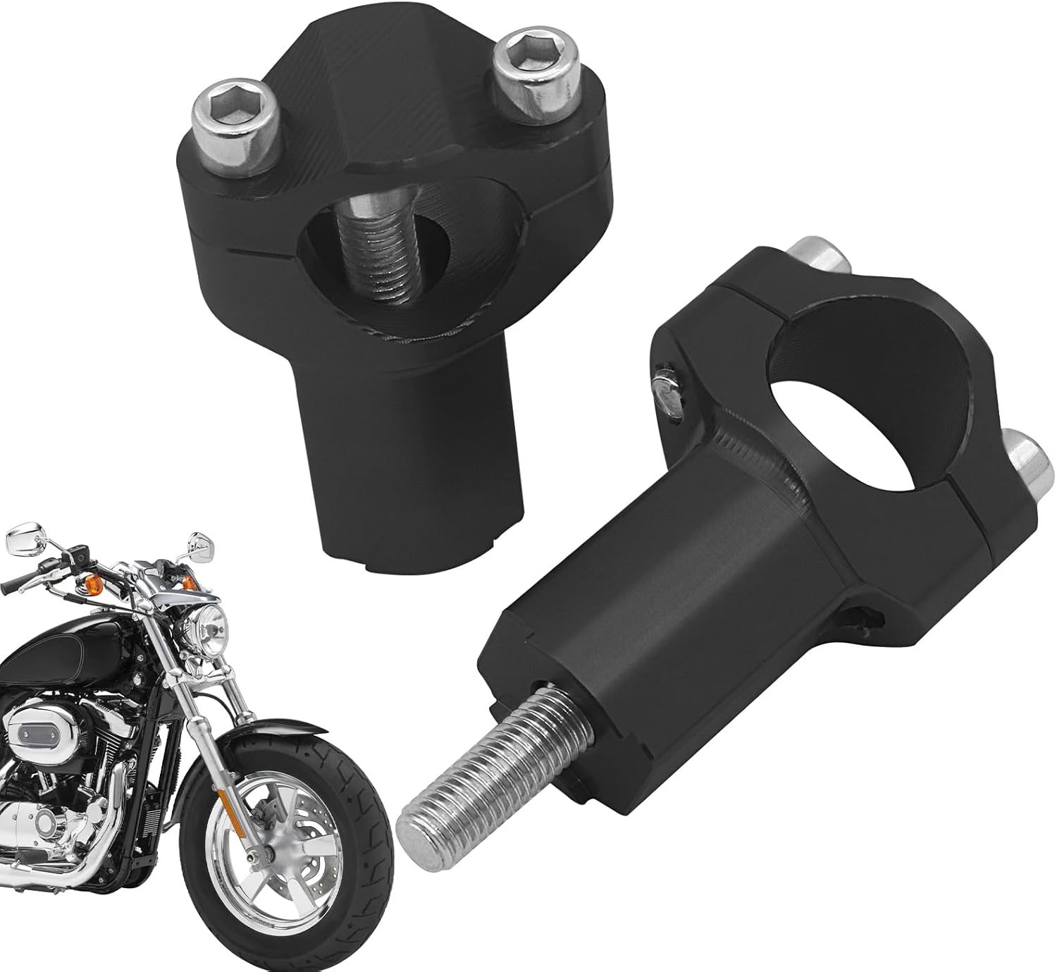 Handlebar Riser - Cycling Fat Handlebar Mount Clamp - Aluminum Alloy Heavy Duty Motorbike Accessories for Road Mountain Urban Riding