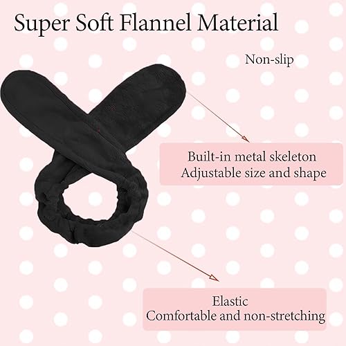 Miniatura 3 de Diadema de esponja de spa para lavar la cara, diadema de maquillaje para mujeres, con 4 bandas para el cabello, accesorios para el cuidado de la