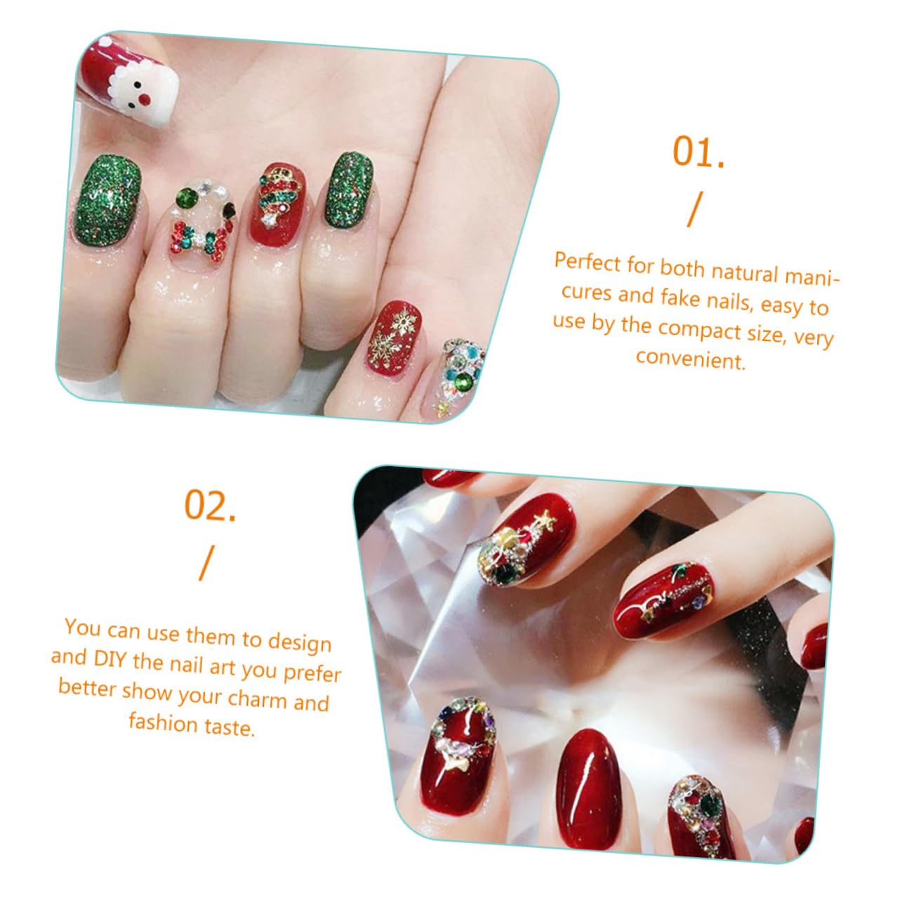 Didiseaon 5 Set Adesivi Per Unghie Natalizi Ciondoli Per Unghie Da Donna Manicure Decorativa Decorazioni Per Unghie Fai Da Te Gioielli Per Unghie Decorazione Per Unghie Lega Pezzi * 5