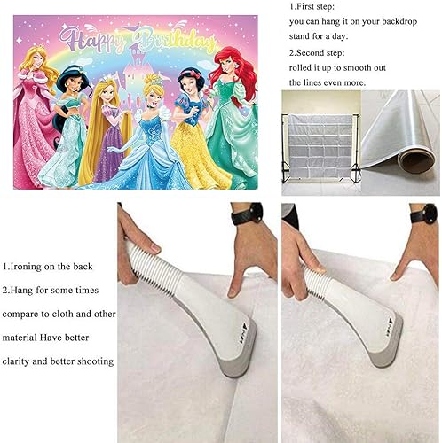 Miniatura 5 de Telón de fondo de fotografía de princesa para fiesta de cumpleaños de niña, fondo de fotografía de princesa, baby shower, decoración de mesa (8 x 6