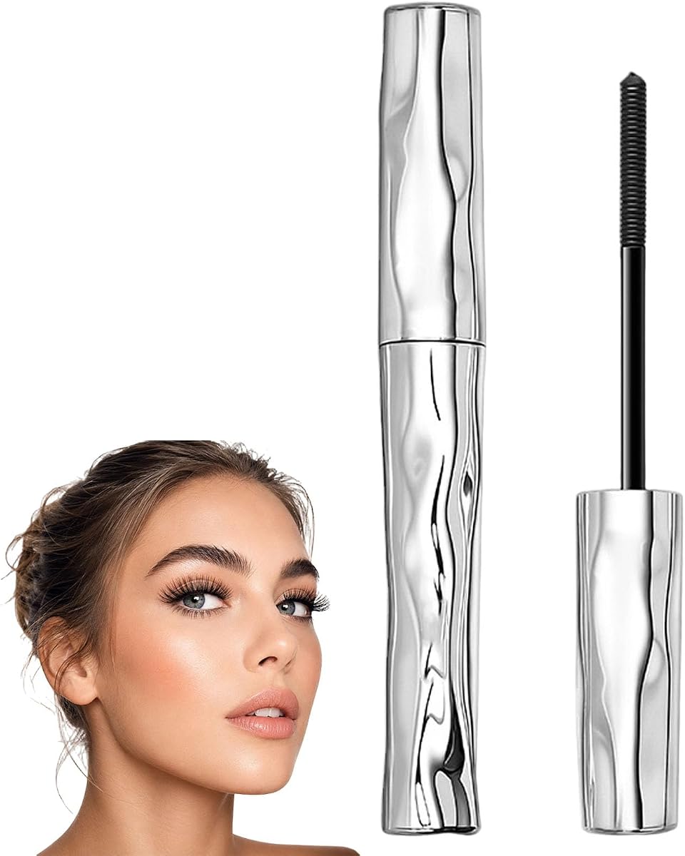 Waterproof Fibre Mascara, Volume & Length Without Clumping, Tubular Eyelash Primer with Metal Wand, Curling Eyelash Iron Mascara, Natural and Smudge-Proof (1 pcs)
