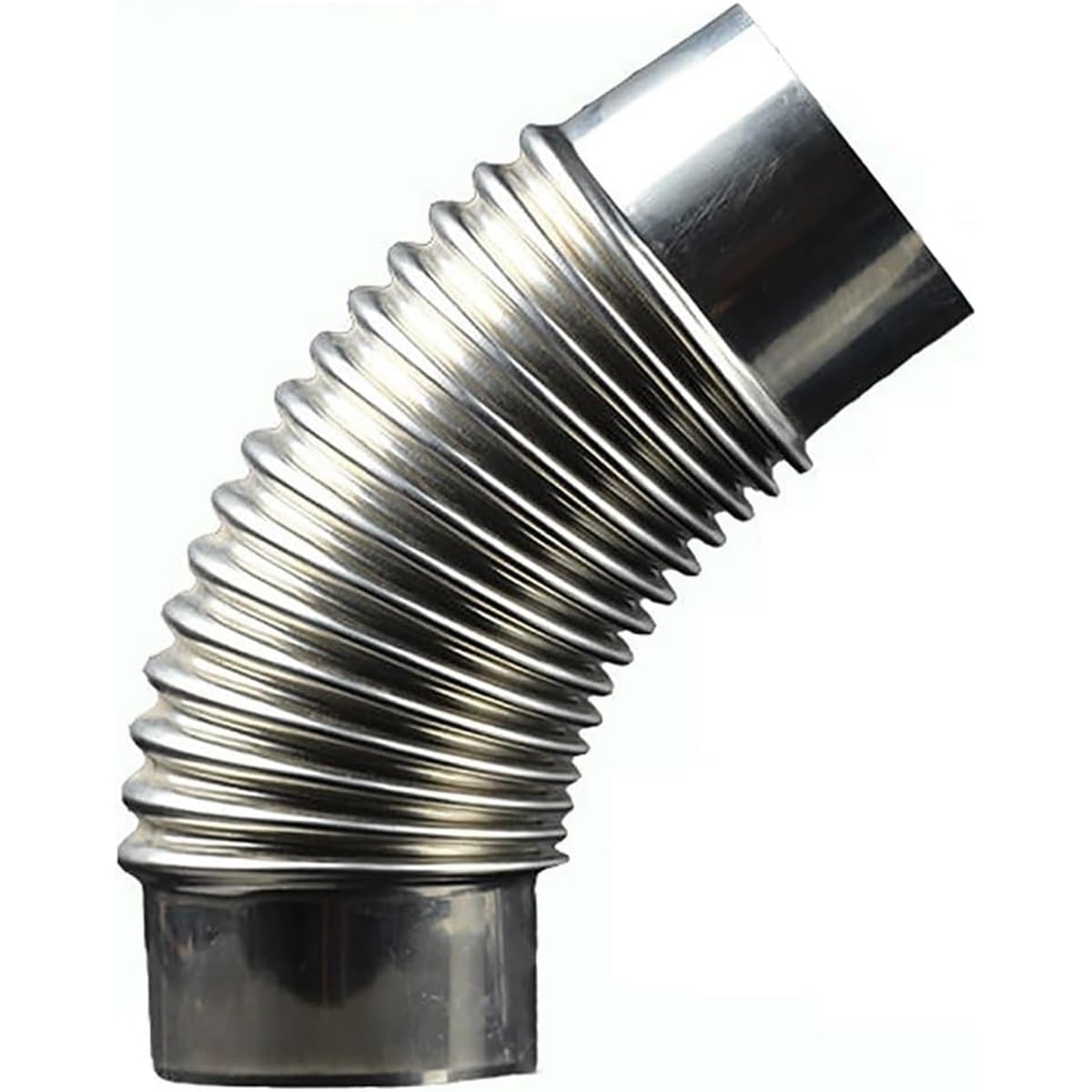 Stove Flue Pipe Elbow 45° Chimney Exhaust Pipe, 60mm/70mm/80mm/90mm/100mm/110mm Stainless Steel Wood Stove Chimney, Heat Resistant Flue Pipe, Water Heater Exhaust Pipe(90mm)