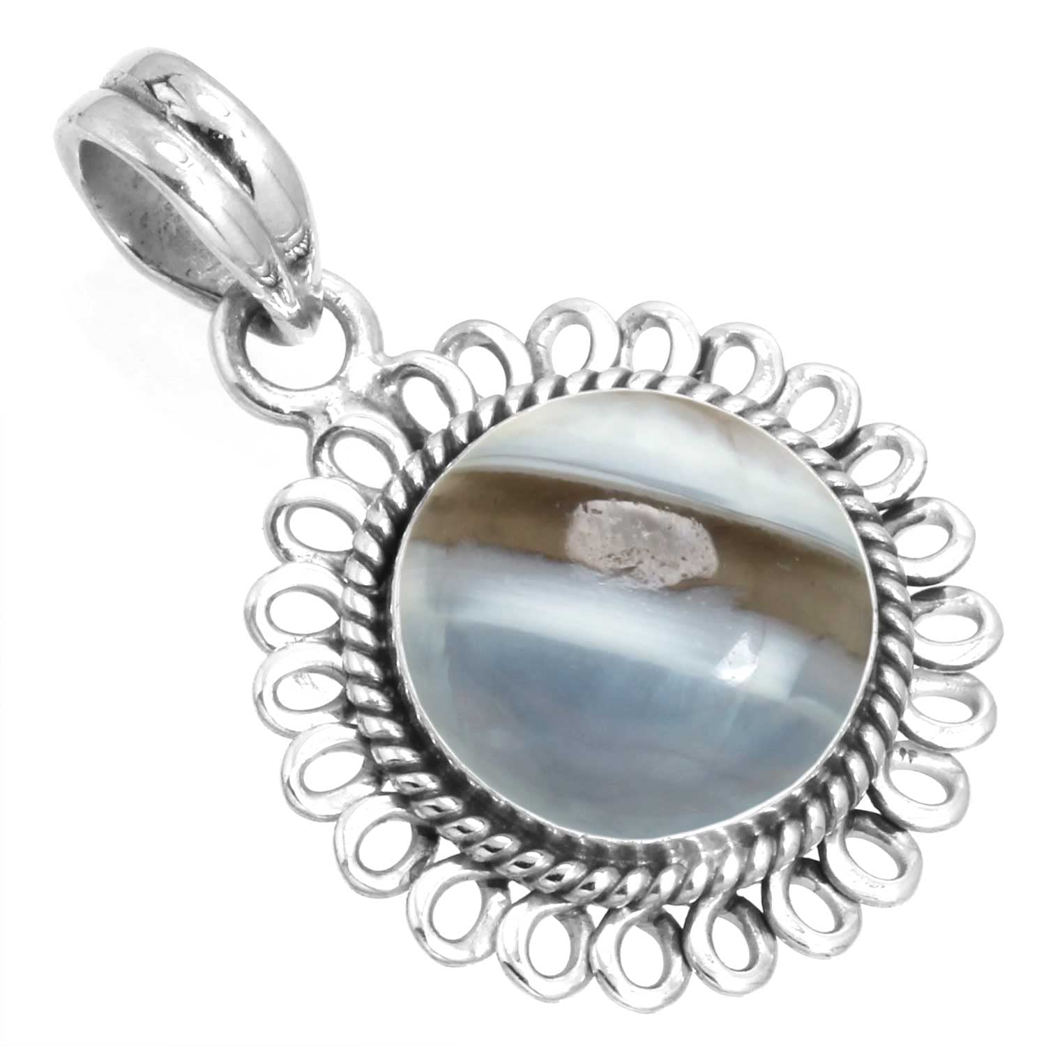 jeweloporium 925 Sterling Silver Handmade Pendant for Women 12 MM Round Gemstone Statement Jewelry for Gift (99519_P)-picture-37