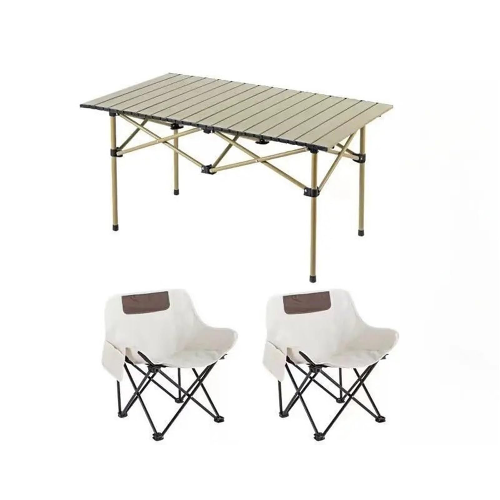 Table et Chaise Pliable Camping Aluminium 120cm avec Sac de Rangement