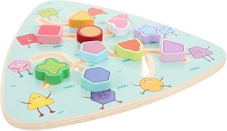 OHPHCALL Brinquedo Educativo Labirinto Ambulante Quebra-Cabeça Aprendizado De Madeira Labirinto De Madeira Prato Labirinto Tabuleiro De Desenho Animado Prato De Jogo De Labirinto