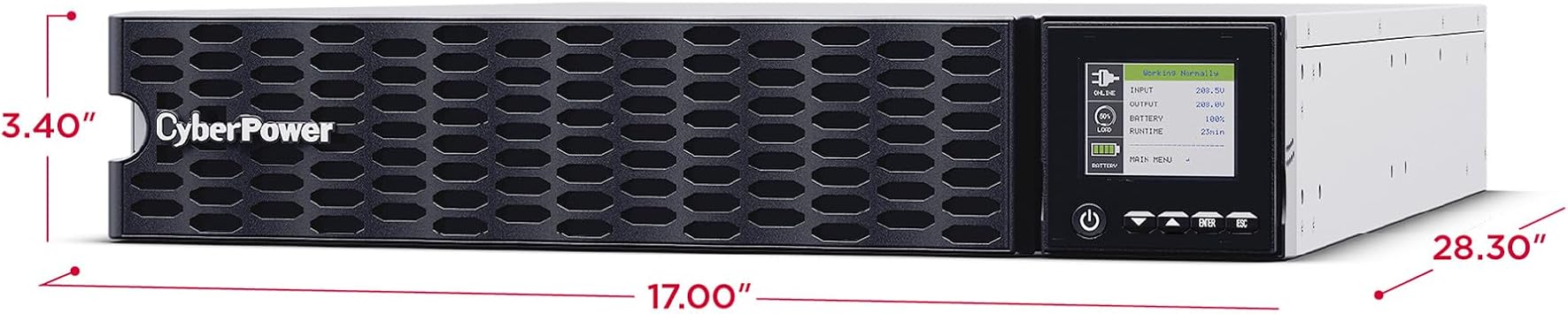 CyberPower OL5KRTHD High-Density Smart App Online Sinewave UPS Battery Backup and Surge Protector, Double Conversion Topology, 5000VA/5000W, 4 Outlets, 2U Rack/Tower, Pre-Installed RMCARD205
