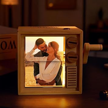 Personalized Gifts for Couples Custom Photo Flip Book Album Customizable Picture Flipbook Frame Hand-Crank Animation Machine Box Custom Music Box Valentines Day Gifts for Him/Her Style 4
