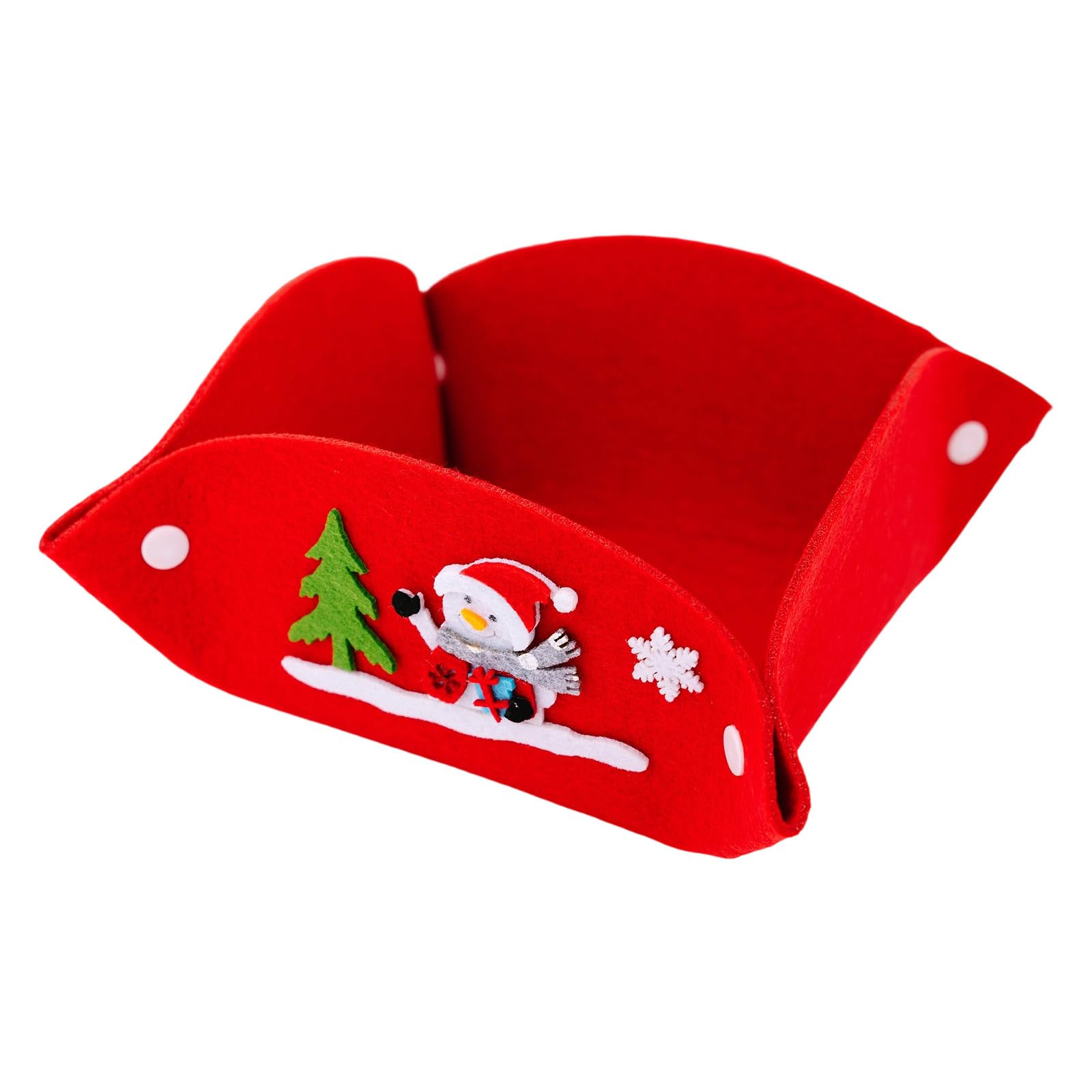 Shntig B Christmas Holder Nonwoven Fabric Foldable Candy Ox For Holiday Table Setup, Treat Display And Home Decor Festive Candy Holder Holiday Ox Red Tabletop Decor Nonwoven Treat Container Party